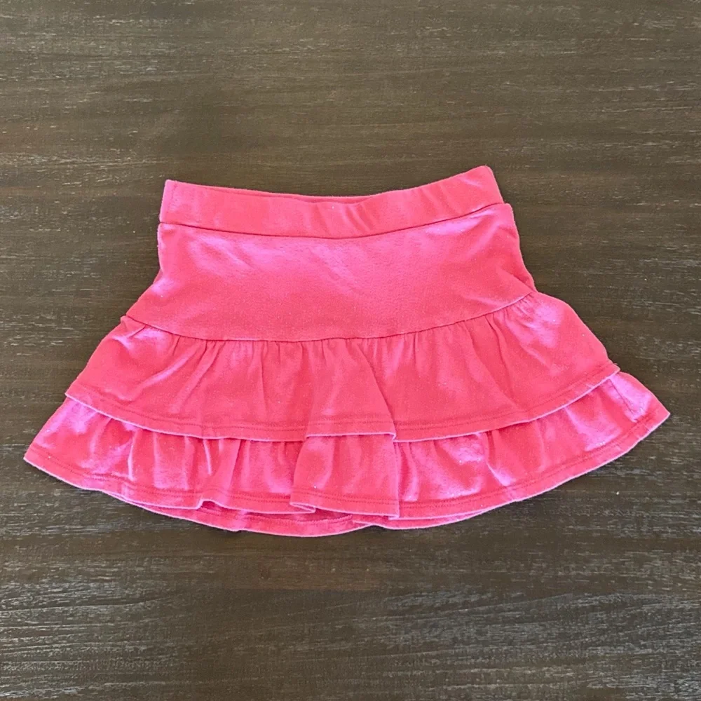Justice Girls 6 Pink Sparkle Skort Polyester Ruffle